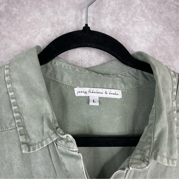 Young Fabulous & Broke Sleeveless Utility Jumpsuit Washed Green Size L - Picture 8 of 11